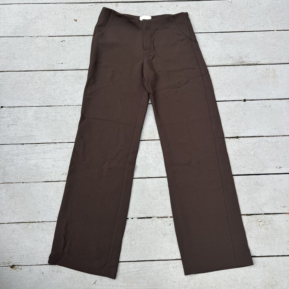 Reformation Vida Low Rise Long Pant Dark Brown-Size 0 - Picture 3 of 10